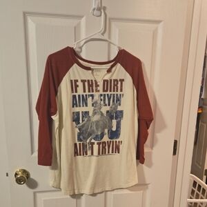 Shyanne Kids Raglan Shirt - Cream and Red